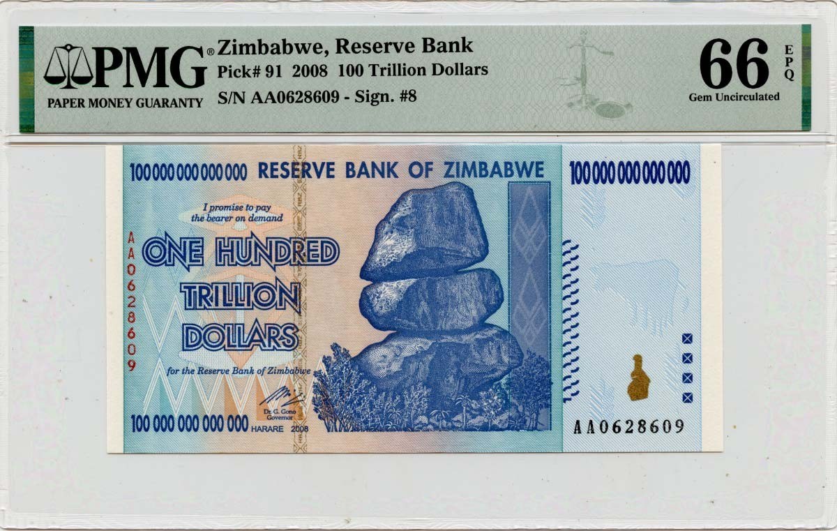 Zimbabwe 50000000000000 Dollars Banknote, c. 2008, XF